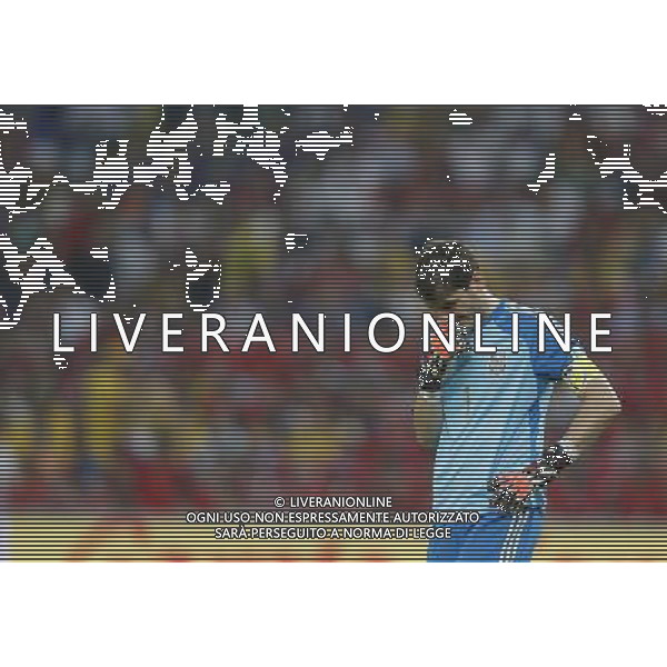 (140618) -- RIO DE JANEIRO, June 18, 2014 () -- Spain\'s goalkeeper Iker Casillas reacts during a Group B match between Spain and Chile of 2014 FIFA World Cup at the Estadio do Maracana Stadium in Rio de Janeiro, Brazil, June 18, 2014. Chile won 2-0 over Spain on Wednesday. (/Wang Lili)(rh) ©PHOTOSHOT/Agenzia Aldo Liverani sas - ITALY ONLY - EDITORIAL USE ONLY - Spagna Vs Cile partita del Gruppo B Coppa del Mondo 2014 FIFA a Estadio do Stadio Maracana\' di Rio de Janeiro, in Brasile, 18 Giugno 2014 il Cile ha vinto per 2-0 contro la Spagna
