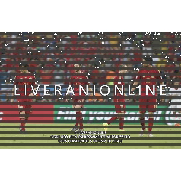 (140618) -- RIO DE JANEIRO, June 18, 2014 () -- Spain\'s players react during a Group B match between Spain and Chile of 2014 FIFA World Cup at the Estadio do Maracana Stadium in Rio de Janeiro, Brazil, June 18, 2014.(/Wang Lili)(rh) ©PHOTOSHOT/Agenzia Aldo Liverani sas - ITALY ONLY - EDITORIAL USE ONLY - Spagna Vs Cile partita del Gruppo B Coppa del Mondo 2014 FIFA a Estadio do Stadio Maracana\' di Rio de Janeiro, in Brasile, 18 Giugno 2014 il Cile ha vinto per 2-0 contro la Spagna