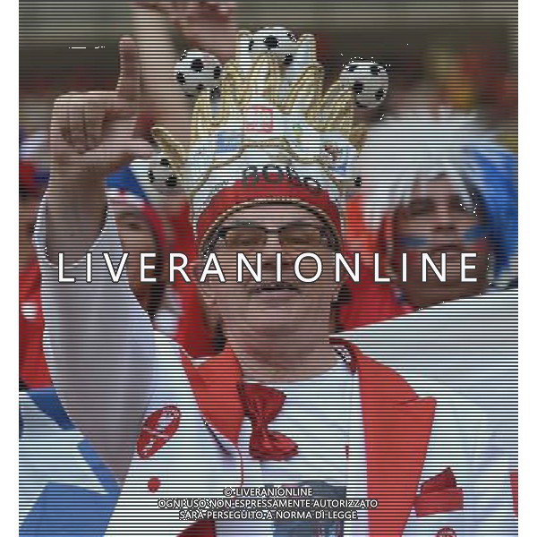 (140618) -- RIO DE JANEIRO, June 18, 2014 () -- A Spain\'s fan poses before a Group B match between Spain and Chile of 2014 FIFA World Cup at the Estadio do Maracana Stadium in Rio de Janeiro, Brazil, June 18, 2014.(/Wang Yuguo)(rh) ©PHOTOSHOT/Agenzia Aldo Liverani sas - ITALY ONLY - EDITORIAL USE ONLY - Spagna Vs Cile partita del Gruppo B Coppa del Mondo 2014 FIFA a Estadio do Stadio Maracana\' di Rio de Janeiro, in Brasile, 18 Giugno 2014 il Cile ha vinto per 2-0 contro la Spagna