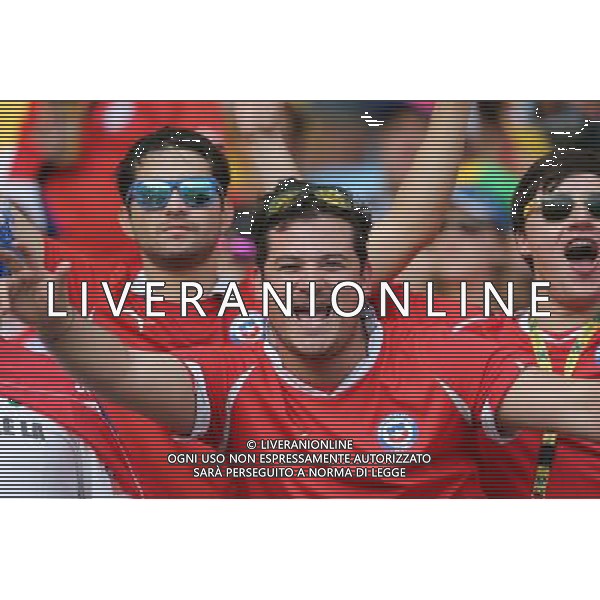 (140618) -- RIO DE JANEIRO, June 18, 2014 () -- Chile\'s fans cheer before a Group B match between Spain and Chile of 2014 FIFA World Cup at the Estadio do Maracana Stadium in Rio de Janeiro, Brazil, June 18, 2014.(/Xu Zijian)(rh) ©PHOTOSHOT/Agenzia Aldo Liverani sas - ITALY ONLY - EDITORIAL USE ONLY - Spagna Vs Cile partita del Gruppo B Coppa del Mondo 2014 FIFA a Estadio do Stadio Maracana\' di Rio de Janeiro, in Brasile, 18 Giugno 2014 il Cile ha vinto per 2-0 contro la Spagna