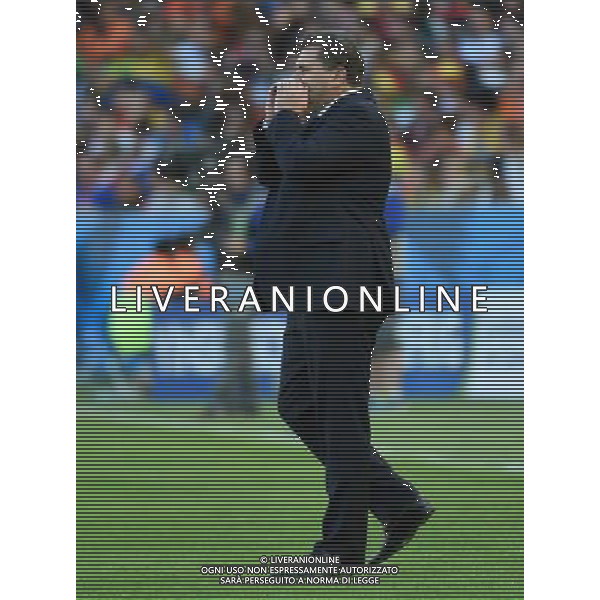 (140618) -- PORTO ALEGRE, June 18, 2014 () -- Australia\'s coach Ange Postecoglou gives instructions during a Group B match between Australia and Netherlands of 2014 FIFA World Cup at the Estadio Beira-Rio Stadium in Porto Alegre, Brazil, June 18, 2014. Netherlands won 3-2 over Australia on Wednesday. (/Li Ga)(pcy) ©PHOTOSHOT/Agenzia Aldo Liverani sas - ITALY ONLY - EDITORIAL USE ONLY - Australia v Olanda partita del Gruppo B Coppa del Mondo FIFA 2014 Estadio Beira -Rio Stadium di Porto Alegre, in Brasile, 18 Giugno 2014. Olanda ha vinto per 3-2 contro l\'Australia