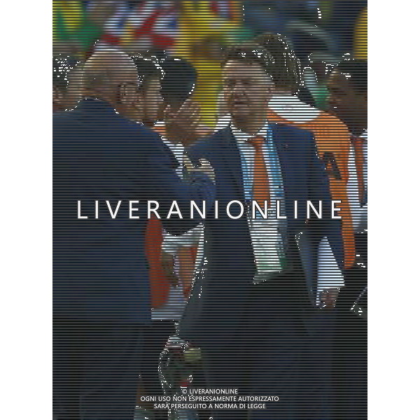 (140618) -- PORTO ALEGRE, June 18, 2014 () -- Netherlands\'s coach Louis Van Gaal is seen after a Group B match between Australia and Netherlands of 2014 FIFA World Cup at the Estadio Beira-Rio Stadium in Porto Alegre, Brazil, June 18, 2014. Nehterlands won 3-2 over Australia on Wednesday.(/Chen Jianli)(rh) ©PHOTOSHOT/Agenzia Aldo Liverani sas - ITALY ONLY - EDITORIAL USE ONLY - Australia v Olanda partita del Gruppo B Coppa del Mondo FIFA 2014 Estadio Beira -Rio Stadium di Porto Alegre, in Brasile, 18 Giugno 2014. Olanda ha vinto per 3-2 contro l\'Australia