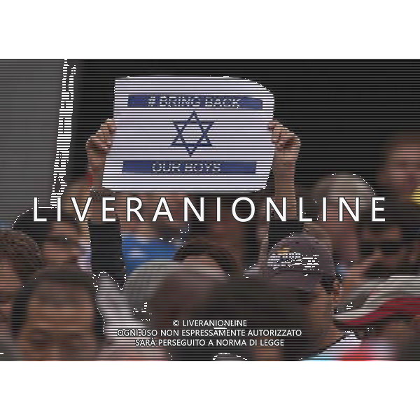 FIFA World Cup Brasile 2014 Gruppo D San Paolo - 19.06.2014 Uruguay-Inghilterra Nella Foto:cartello dei tifosi per la liberazione dei ragazzi rapiti in israele /Ph.Vitez-Ag. Aldo Liverani