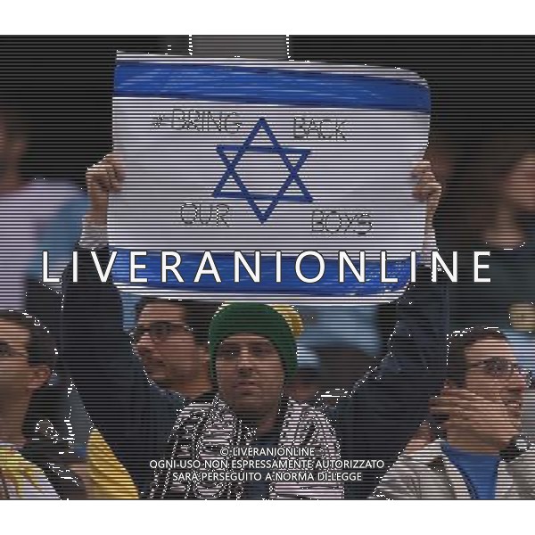 FIFA World Cup Brasile 2014 Gruppo D San Paolo - 19.06.2014 Uruguay-Inghilterra Nella Foto:cartello dei tifosi per la liberazione dei ragazzi rapiti in israele /Ph.Vitez-Ag. Aldo Liverani