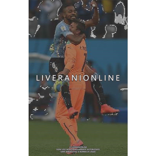FIFA World Cup Brasile 2014 Gruppo D San Paolo - 19.06.2014 Uruguay-Inghilterra Nella Foto:alvaro pereira esulta con muslera /Ph.Vitez-Ag. Aldo Liverani