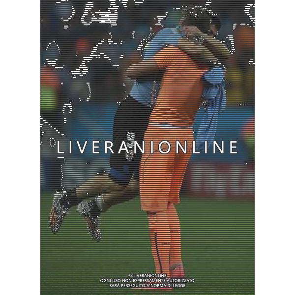 FIFA World Cup Brasile 2014 Gruppo D San Paolo - 19.06.2014 Uruguay-Inghilterra Nella Foto:suarez esulta con muslera /Ph.Vitez-Ag. Aldo Liverani