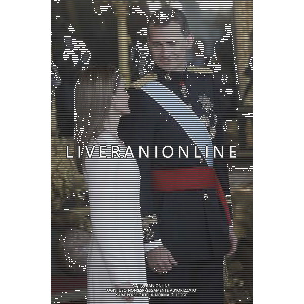 19.06.2014, Palacio Real, Madrid, ESP, Inthronisierung, Kˆnig Felipe VI, Empfang im Palast, im Bild King Felipe VI of Spain and Queen Letizia of Spain // during the Enthronement ceremonies of King Felipe VI at the Palacio Real in Madrid, Spain on 2014/06/19. EXPA Pictures © 2014, PhotoCredit: EXPA/ Alterphotos/ Acero *****ATTENTION - OUT of ESP, SUI***** ©photoshot/Agenzia Aldo Liverani sas - ITALY ONLY - EDITORIAL USE ONLY