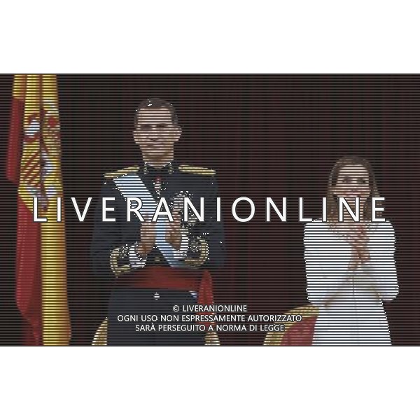 19.06.2014, Congreso de los Diputados, Madrid, ESP, Inthronisierung, Kˆnig Felipe VI, im spanischen Abgeordnetenhaus, im Bild King Felipe VI of Spain and Queen Letizia of Spain // during the Enthronement ceremonies of King Felipe VI at the Congreso de los Diputados in Madrid, Spain on 2014/06/19. EXPA Pictures © 2014, PhotoCredit: EXPA/ Alterphotos/ EFE/Pool *****ATTENTION - OUT of ESP, SUI***** ©photoshot/Agenzia Aldo Liverani sas - ITALY ONLY - EDITORIAL USE ONLY