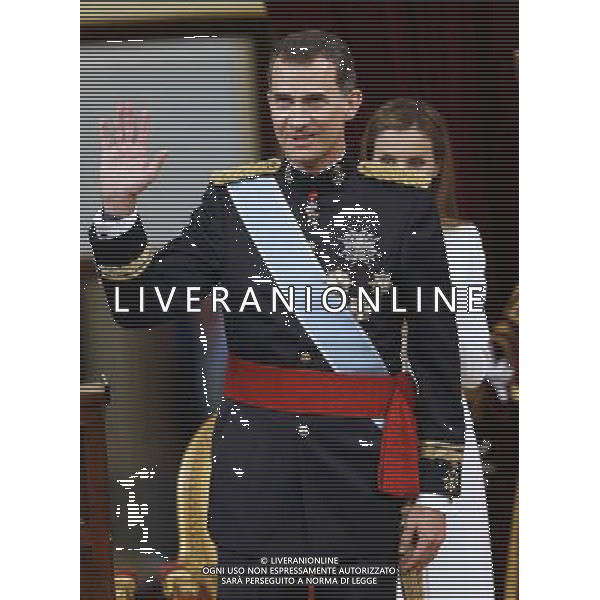 19.06.2014, Congreso de los Diputados, Madrid, ESP, Inthronisierung, Kˆnig Felipe VI, im spanischen Abgeordnetenhaus, im Bild King Felipe VI of Spain and Queen Letizia of Spain // during the Enthronement ceremonies of King Felipe VI at the Congreso de los Diputados in Madrid, Spain on 2014/06/19. EXPA Pictures © 2014, PhotoCredit: EXPA/ Alterphotos/ EFE/Pool *****ATTENTION - OUT of ESP, SUI***** ©photoshot/Agenzia Aldo Liverani sas - ITALY ONLY - EDITORIAL USE ONLY