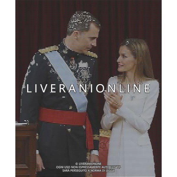 19.06.2014, Congreso de los Diputados, Madrid, ESP, Inthronisierung, Kˆnig Felipe VI, im spanischen Abgeordnetenhaus, im Bild King Felipe VI of Spain and Queen Letizia of Spain // during the Enthronement ceremonies of King Felipe VI at the Congreso de los Diputados in Madrid, Spain on 2014/06/19. EXPA Pictures © 2014, PhotoCredit: EXPA/ Alterphotos/ EFE/Pool *****ATTENTION - OUT of ESP, SUI***** ©photoshot/Agenzia Aldo Liverani sas - ITALY ONLY - EDITORIAL USE ONLY