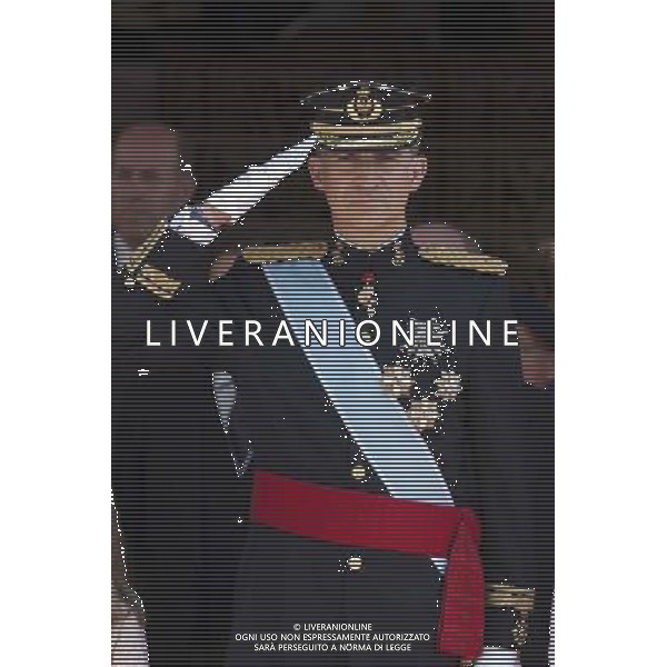 19.06.2014, Madrid, ESP, Abdankung KË†nig Juan Carlos, KrË†nungszeremonie, im Bild King Felipe VI of Spain leaves Congreso de los Diputados // during the celebration of the coronation ceremony. Kin Juan I of Spain abdicated on his son Felipe at the beginning of June. Madrid, Spain on 2014/06/19. EXPA Pictures Â© 2014, PhotoCredit: EXPA/ Alterphotos/ Victor Blanco *****ATTENTION - OUT of ESP, SUI***** Â©photoshot/Agenzia Aldo Liverani sas - ITALY ONLY - EDITORIAL USE ONLY