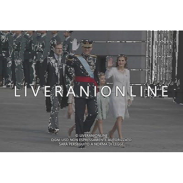 19.06.2014, Madrid, ESP, Abdankung KË†nig Juan Carlos, KrË†nungszeremonie, im Bild King Felipe VI of Spain and Queen Letizia of Spain arrive at Congreso de los Diputados with their children Princess Sofia and infant Elena // during the celebration of the coronation ceremony. Kin Juan I of Spain abdicated on his son Felipe at the beginning of June. Madrid, Spain on 2014/06/19. EXPA Pictures Â© 2014, PhotoCredit: EXPA/ Alterphotos/ Victor Blanco *****ATTENTION - OUT of ESP, SUI***** Â©photoshot/Agenzia Aldo Liverani sas - ITALY ONLY - EDITORIAL USE ONLY