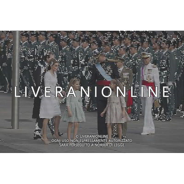 19.06.2014, Madrid, ESP, Abdankung KË†nig Juan Carlos, KrË†nungszeremonie, im Bild King Felipe VI of Spain and Queen Letizia of Spain arrive at Congreso de los Diputados with their children Princess Sofia and infant Elena // during the celebration of the coronation ceremony. Kin Juan I of Spain abdicated on his son Felipe at the beginning of June. Madrid, Spain on 2014/06/19. EXPA Pictures Â© 2014, PhotoCredit: EXPA/ Alterphotos/ Victor Blanco *****ATTENTION - OUT of ESP, SUI***** Â©photoshot/Agenzia Aldo Liverani sas - ITALY ONLY - EDITORIAL USE ONLY