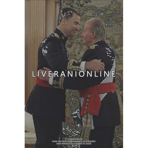 19.06.2014, Palacio de la Zarzuela, Madrid, ESP, Abdankung KË†nig Juan Carlos, KË†nig Juan Carlos ernennt seinen Sohn Felipe VI zum Oberbefehlshaber der spanischen Streitkrâ€°fte, im Bild Prince Felipe of Spain and King Juan Carlos of Spain // during the official ceremony to become chief commander of the spanish military forces. Kin Juan I of Spain abdicated on his son Felipe at the beginning of June. Palacio de la Zarzuela in Madrid, Spain on 2014/06/19. EXPA Pictures Â© 2014, PhotoCredit: EXPA/ Alterphotos/ EFE/Pool *****ATTENTION - OUT of ESP, SUI***** Â©photoshot/Agenzia Aldo Liverani sas - ITALY ONLY - EDITORIAL USE ONLY
