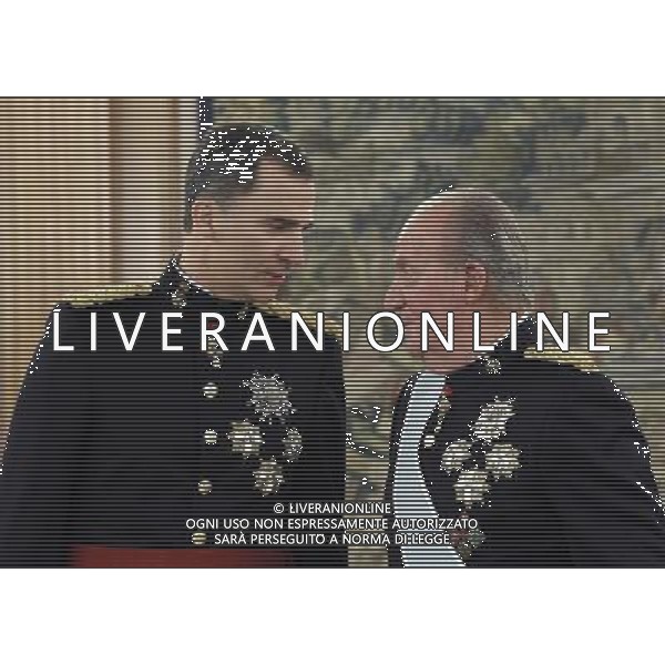 19.06.2014, Palacio de la Zarzuela, Madrid, ESP, Abdankung KË†nig Juan Carlos, KË†nig Juan Carlos ernennt seinen Sohn Felipe VI zum Oberbefehlshaber der spanischen Streitkrâ€°fte, im Bild Prince Felipe of Spain and King Juan Carlos of Spain // 11006006:PolÃŒtica:Gobierno:Jefaturas de estado/ monarquÃŒa during the official ceremony to become chief commander of the spanish military forces. Kin Juan I of Spain abdicated on his son Felipe at the beginning of June. Palacio de la Zarzuela in Madrid, Spain on 2014/06/19. EXPA Pictures Â© 2014, PhotoCredit: EXPA/ Alterphotos/ EFE/Pool *****ATTENTION - OUT of ESP, SUI***** Â©photoshot/Agenzia Aldo Liverani sas - ITALY ONLY - EDITORIAL USE ONLY