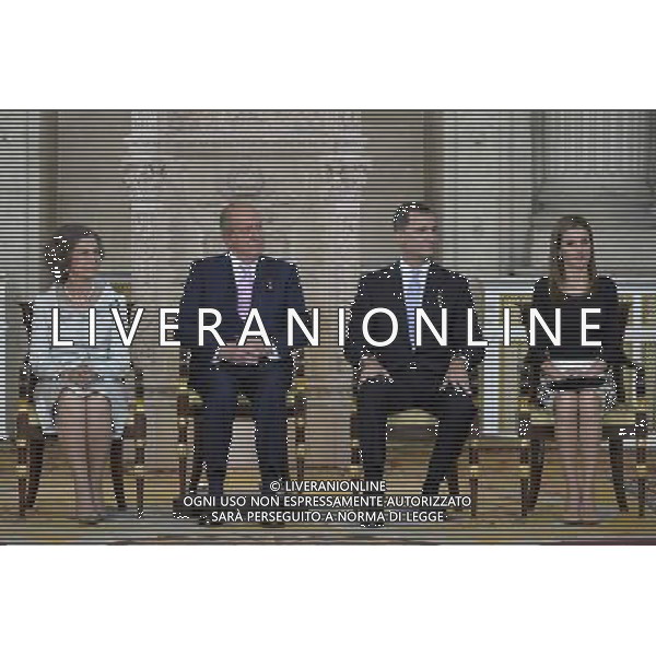 18.06.2014, Royal Palace, Madrid, ESP, Abdankung KË†nig Juan Carlos, Unterzeihnung der Abdankungspapiere, im Bild (L-R) Queen Sofia of Spain, Prince Felipe of Spain, King Juan Carlos of Spain and Princess Letizia of Spain // during the official abdication ceremony at the Royal Palace in Madrid, Spain on 2014/06/18. EXPA Pictures Â© 2014, PhotoCredit: EXPA/ Alterphotos/ Acero *****ATTENTION - OUT of ESP, SUI***** Â©photoshot/Agenzia Aldo Liverani sas - ITALY ONLY - EDITORIAL USE ONLY