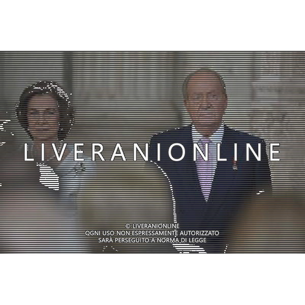 18.06.2014, Royal Palace, Madrid, ESP, Abdankung KË†nig Juan Carlos, Unterzeihnung der Abdankungspapiere, im Bild (L-R) Queen Sofia of Spain and King Juan Carlos of Spain // during the official abdication ceremony at the Royal Palace in Madrid, Spain on 2014/06/18. EXPA Pictures Â© 2014, PhotoCredit: EXPA/ Alterphotos/ Pool *****ATTENTION - OUT of ESP, SUI***** Â©photoshot/Agenzia Aldo Liverani sas - ITALY ONLY - EDITORIAL USE ONLY