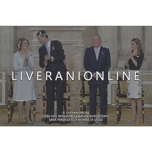 18.06.2014, Royal Palace, Madrid, ESP, Abdankung KË†nig Juan Carlos, Unterzeihnung der Abdankungspapiere, im Bild (L-R) Queen Sofia of Spain, Prince Felipe of Spain, King Juan Carlos of Spain and Princess Letizia of Spain // during the official abdication ceremony at the Royal Palace in Madrid, Spain on 2014/06/18. EXPA Pictures Â© 2014, PhotoCredit: EXPA/ Alterphotos/ Acero *****ATTENTION - OUT of ESP, SUI***** Â©photoshot/Agenzia Aldo Liverani sas - ITALY ONLY - EDITORIAL USE ONLY
