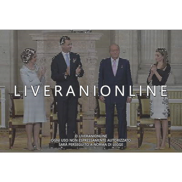 18.06.2014, Royal Palace, Madrid, ESP, Abdankung KË†nig Juan Carlos, Unterzeihnung der Abdankungspapiere, im Bild (L-R) Queen Sofia of Spain, Prince Felipe of Spain, King Juan Carlos of Spain and Princess Letizia of Spain // during the official abdication ceremony at the Royal Palace in Madrid, Spain on 2014/06/18. EXPA Pictures Â© 2014, PhotoCredit: EXPA/ Alterphotos/ Acero *****ATTENTION - OUT of ESP, SUI***** Â©photoshot/Agenzia Aldo Liverani sas - ITALY ONLY - EDITORIAL USE ONLY