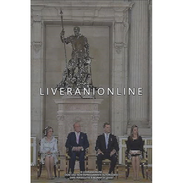 18.06.2014, Royal Palace, Madrid, ESP, Abdankung KË†nig Juan Carlos, Unterzeihnung der Abdankungspapiere, im Bild (L-R) Queen Sofia of Spain, Prince Felipe of Spain, King Juan Carlos of Spain and Princess Letizia of Spain // during the official abdication ceremony at the Royal Palace in Madrid, Spain on 2014/06/18. EXPA Pictures Â© 2014, PhotoCredit: EXPA/ Alterphotos/ Acero *****ATTENTION - OUT of ESP, SUI***** Â©photoshot/Agenzia Aldo Liverani sas - ITALY ONLY - EDITORIAL USE ONLY