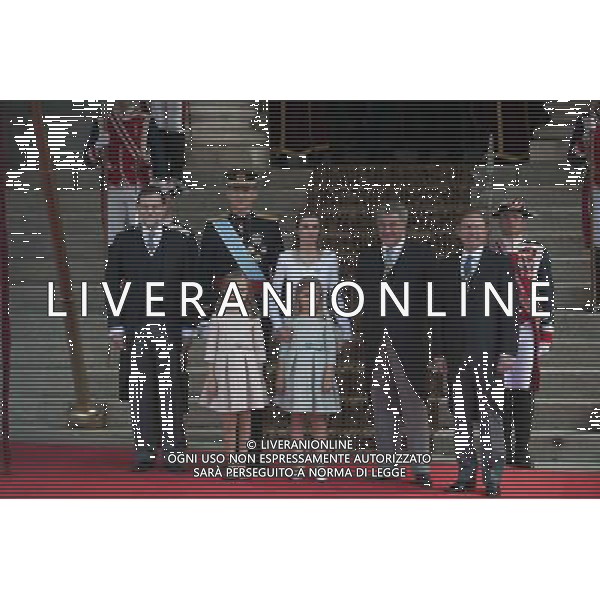 (140619) -- MADRID, June 19, 2014 () -- Spain\'s King Felipe VI (2nd L, back), Spain\'s Queen Letizia (3rd L, back) and Spanish Crown Princess of Asturias Leonor (1st L, front) and Spanish Princess Sofia (2nd L, front) pose for photos prior to the new king\'s succession ceremony in Madrid, Spain, June 19, 2014. Felipe VI was crowned on Thursday at the lower house of parliament. (/Xie Haining) (srb) Â©photoshot/Agenzia Aldo Liverani sas - ITALY ONLY - EDITORIAL USE ONLY