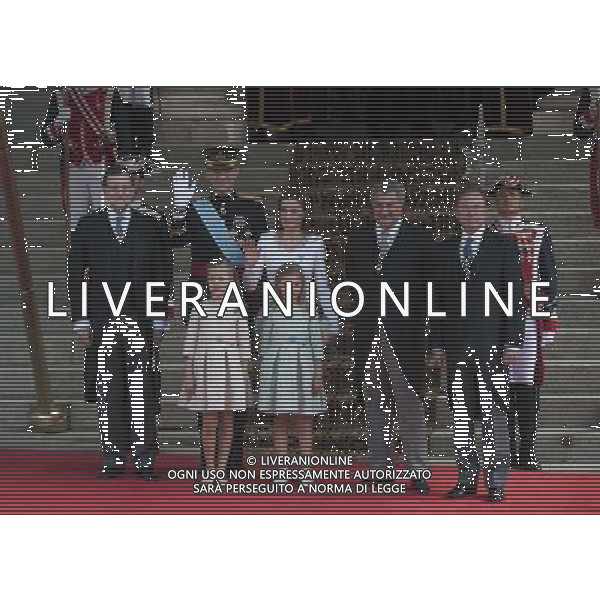 (140619) -- MADRID, June 19, 2014 () -- Spain\'s King Felipe VI (2nd L, back), Spain\'s Queen Letizia (3rd L, back) and Spanish Crown Princess of Asturias Leonor (1st L, front) and Spanish Princess Sofia (2nd L,front) pose for photos prior to the new king\'s succession ceremony in Madrid, Spain, June 19, 2014. Felipe VI was crowned on Thursday at the lower house of parliament. (/Xie Haining) (srb) Â©photoshot/Agenzia Aldo Liverani sas - ITALY ONLY - EDITORIAL USE ONLY