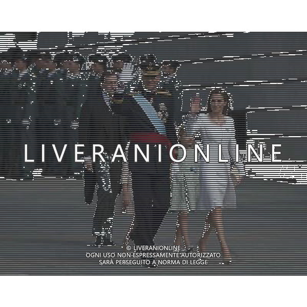 (140619) -- MADRID, June 19, 2014 () -- The new king of Spain Felipe VI (front) attends a military parade before the coronation in Madrid, Spain, on June 19, 2014. (/Xie Haining) Â©photoshot/Agenzia Aldo Liverani sas - ITALY ONLY - EDITORIAL USE ONLY