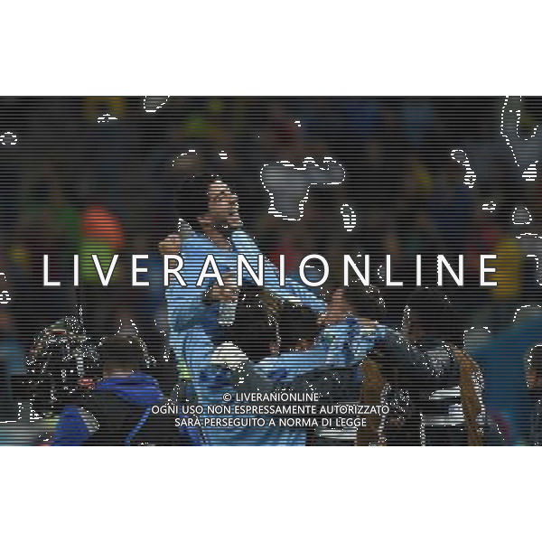 (140619) -- SAO PAULO, June 19, 2014 () -- Uruguay\'s Luis Suarez celebrate for the victory after a Group D match between Uruguay and England of 2014 FIFA World Cup at the Arena de Sao Paulo Stadium in Sao Paulo, Brazil, June 19, 2014.Uruguay won 2-1 over England on Thursday.(/Li Ga)(pcy) 2014 FIFA World Cup Brazil Group D match between Uruguay and England at Arena de Sao Paulo on June 19, 2014 in Sao Paulo, Brazil. ©photoshot/Agenzia Aldo Liverani sas - ITALY ONLY - EDITORIAL USE ONLY