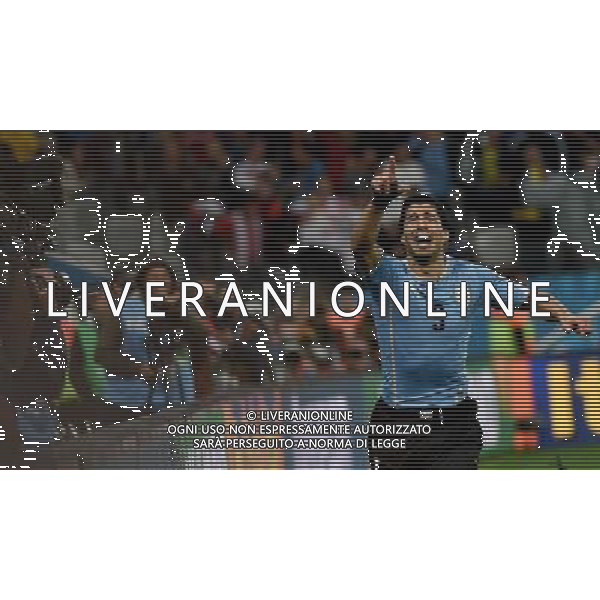 (140619) -- SAO PAULO, June 19, 2014 () -- Uruguay\'s Luis Suarez celebrates for his second goal during a Group D match between Uruguay and England of 2014 FIFA World Cup at the Arena de Sao Paulo Stadium in Sao Paulo, Brazil, June 19, 2014.Uruguay won 2-1 over England on Thursday.(/Li Ga)(pcy) 2014 FIFA World Cup Brazil Group D match between Uruguay and England at Arena de Sao Paulo on June 19, 2014 in Sao Paulo, Brazil. ©photoshot/Agenzia Aldo Liverani sas - ITALY ONLY - EDITORIAL USE ONLY