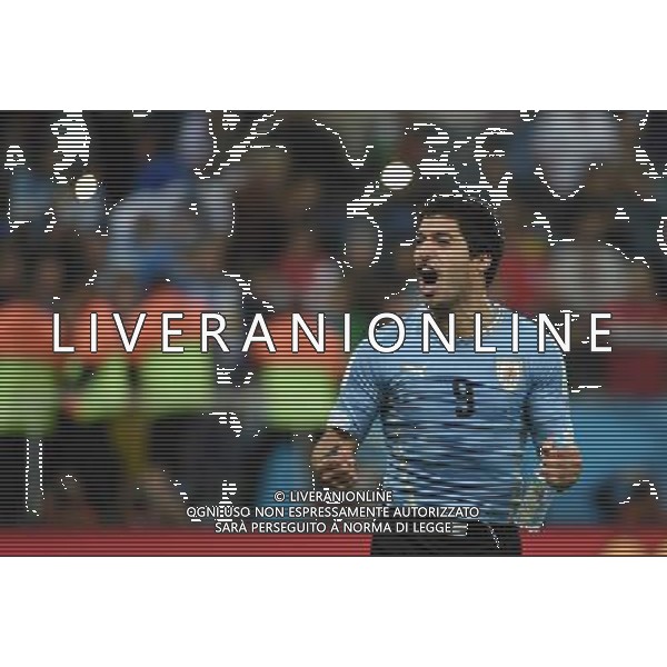 (140619) -- SAO PAULO, June 19, 2014 () -- Uruguay\'s Luis Suarez celebrates for his second goal during a Group D match between Uruguay and England of 2014 FIFA World Cup at the Arena de Sao Paulo Stadium in Sao Paulo, Brazil, June 19, 2014.Uruguay won 2-1 over England on Thursday.(/Li Ga)(pcy) 2014 FIFA World Cup Brazil Group D match between Uruguay and England at Arena de Sao Paulo on June 19, 2014 in Sao Paulo, Brazil. ©photoshot/Agenzia Aldo Liverani sas - ITALY ONLY - EDITORIAL USE ONLY