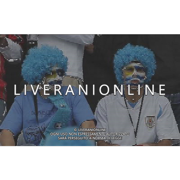 (140619) -- SAO PAULO, June 19, 2014 () -- Uruguay\'s fans look on prior to a Group D match between Uruguay and England of 2014 FIFA World Cup at the Arena de Sao Paulo Stadium in Sao Paulo, Brazil, June 19, 2014. Uruguay won 2-1 over England. (/Zhou Lei)(xzj) 2014 FIFA World Cup Brazil Group D match between Uruguay and England at Arena de Sao Paulo on June 19, 2014 in Sao Paulo, Brazil. ©photoshot/Agenzia Aldo Liverani sas - ITALY ONLY - EDITORIAL USE ONLY