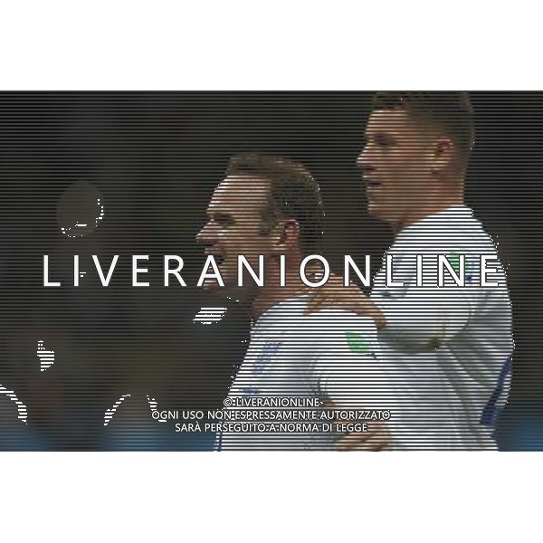 (140619) -- SAO PAULO, June 19, 2014 () -- England\'s Wayne Rooney (L) celebrates after scoring a goal during a Group D match between Uruguay and England of 2014 FIFA World Cup at the Arena de Sao Paulo Stadium in Sao Paulo, Brazil, June 19, 2014.(/Zhou Lei)(xzj) 2014 FIFA World Cup Brazil Group D match between Uruguay and England at Arena de Sao Paulo on June 19, 2014 in Sao Paulo, Brazil. ©photoshot/Agenzia Aldo Liverani sas - ITALY ONLY - EDITORIAL USE ONLY