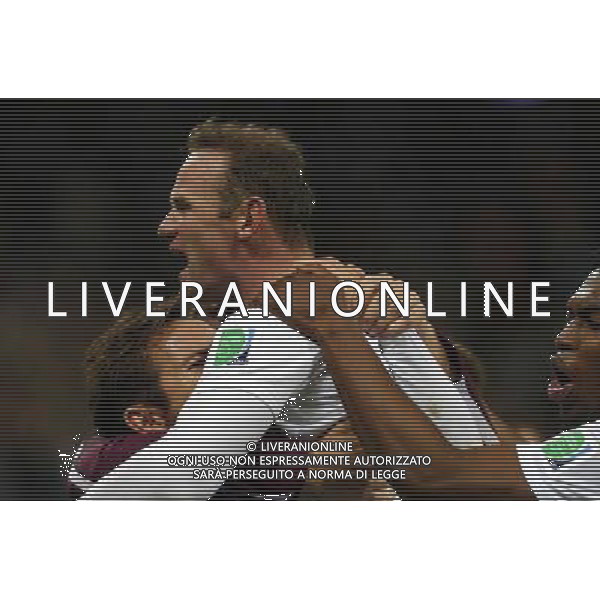 (140619) -- SAO PAULO, June 19, 2014 () -- England\'s Wayne Rooney (C) celebrates after scoring a goal during a Group D match between Uruguay and England of 2014 FIFA World Cup at the Arena de Sao Paulo Stadium in Sao Paulo, Brazil, June 19, 2014.(/Zhou Lei)(xzj) 2014 FIFA World Cup Brazil Group D match between Uruguay and England at Arena de Sao Paulo on June 19, 2014 in Sao Paulo, Brazil. ©photoshot/Agenzia Aldo Liverani sas - ITALY ONLY - EDITORIAL USE ONLY