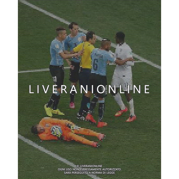 (140619) -- SAO PAULO, June 19, 2014 () -- Uruguay\'s goalkeeper Fernando Muslera falls down during a Group D match between Uruguay and England of 2014 FIFA World Cup at the Arena de Sao Paulo Stadium in Sao Paulo, Brazil, June 19, 2014.(/Liao Yujie)(rh) 2014 FIFA World Cup Brazil Group D match between Uruguay and England at Arena de Sao Paulo on June 19, 2014 in Sao Paulo, Brazil. ©photoshot/Agenzia Aldo Liverani sas - ITALY ONLY - EDITORIAL USE ONLY