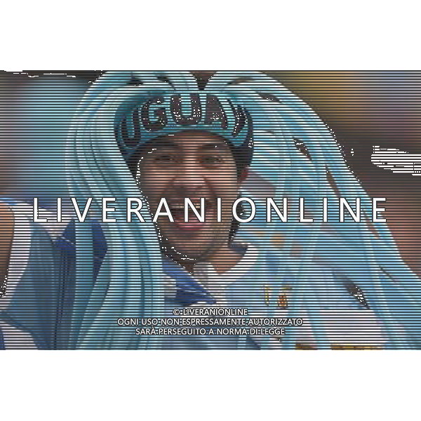 (140619) -- SAO PAULO, June 19, 2014 () -- An Uruguay\'s fan poses before a Group D match between Uruguay and England of 2014 FIFA World Cup at the Arena de Sao Paulo Stadium in Sao Paulo, Brazil, June 19, 2014.(/Li Ga)(pcy) 2014 FIFA World Cup Brazil Group D match between Uruguay and England at Arena de Sao Paulo on June 19, 2014 in Sao Paulo, Brazil. ©photoshot/Agenzia Aldo Liverani sas - ITALY ONLY - EDITORIAL USE ONLY