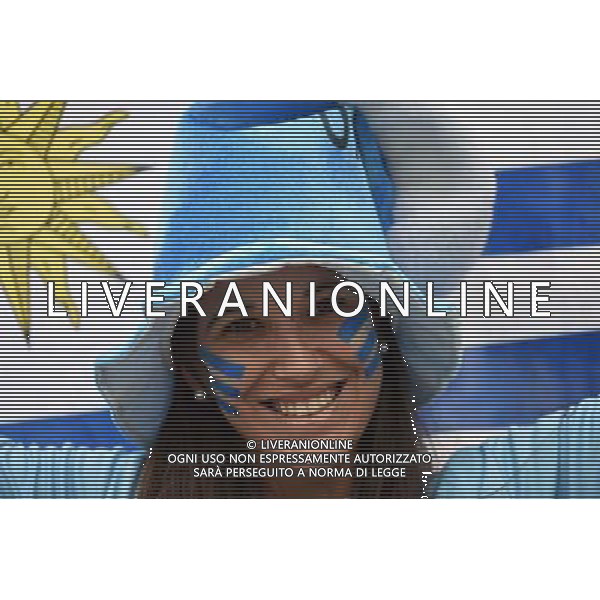 (140619) -- SAO PAULO, June 19, 2014 () -- An Uruguay\'s fan poses before a Group D match between Uruguay and England of 2014 FIFA World Cup at the Arena de Sao Paulo Stadium in Sao Paulo, Brazil, June 19, 2014.(/Li Ga)(pcy) 2014 FIFA World Cup Brazil Group D match between Uruguay and England at Arena de Sao Paulo on June 19, 2014 in Sao Paulo, Brazil. ©photoshot/Agenzia Aldo Liverani sas - ITALY ONLY - EDITORIAL USE ONLY