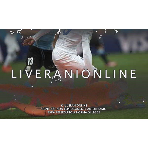 (140619) -- SAO PAULO, June 19, 2014 () -- Uruguay\'s goalkeeper Fernando Muslera (down) grabs the ball during a Group D match between Uruguay and England of 2014 FIFA World Cup at the Arena de Sao Paulo Stadium in Sao Paulo, Brazil, June 19, 2014.(/Li Ga)(pcy) 2014 FIFA World Cup Brazil Group D match between Uruguay and England at Arena de Sao Paulo on June 19, 2014 in Sao Paulo, Brazil. ©photoshot/Agenzia Aldo Liverani sas - ITALY ONLY - EDITORIAL USE ONLY