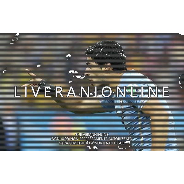 (140619) -- SAO PAULO, June 19, 2014 () -- Uruguay\'s Luis Suarez celebrates for his goal during a Group D match between Uruguay and England of 2014 FIFA World Cup at the Arena de Sao Paulo Stadium in Sao Paulo, Brazil, June 19, 2014.(/Zhou Lei)(pcy) 2014 FIFA World Cup Brazil Group D match between Uruguay and England at Arena de Sao Paulo on June 19, 2014 in Sao Paulo, Brazil. ©photoshot/Agenzia Aldo Liverani sas - ITALY ONLY - EDITORIAL USE ONLY