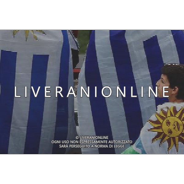 (140619) -- SAO PAULO, June 19, 2014 () -- An Uruguay\'s fan is seen before a Group D match between Uruguay and England of 2014 FIFA World Cup at the Arena de Sao Paulo Stadium in Sao Paulo, Brazil, June 19, 2014.(/Liao Yujie)(pcy) 2014 FIFA World Cup Brazil Group D match between Uruguay and England at Arena de Sao Paulo on June 19, 2014 in Sao Paulo, Brazil. ©photoshot/Agenzia Aldo Liverani sas - ITALY ONLY - EDITORIAL USE ONLY