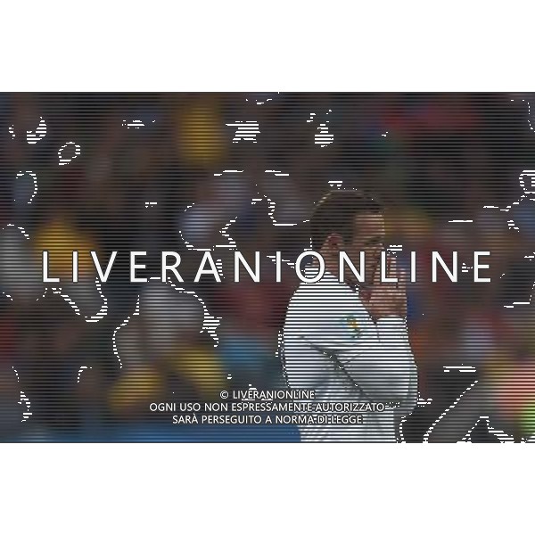 (140619) -- SAO PAULO, June 19, 2014 () -- England\'s Wayne Rooney reacts during a Group D match between Uruguay and England of 2014 FIFA World Cup at the Arena de Sao Paulo Stadium in Sao Paulo, Brazil, June 19, 2014.Uruguay won 2-1 over England on Thursday.(/Li Ga)(pcy) ©photoshot/Agenzia Aldo Liverani sas - ITALY ONLY - EDITORIAL USE ONLY