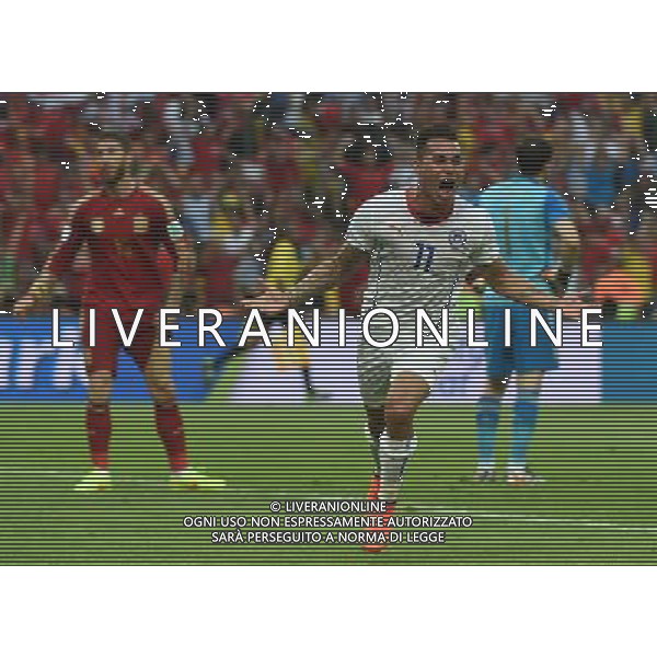 (140618) -- RIO DE JANEIRO, June 18, 2014 () -- Chile\'s Eduardo Vargas celebrates his goal during a Group B match between Spain and Chile of 2014 FIFA World Cup at the Estadio do Maracana Stadium in Rio de Janeiro, Brazil, June 18, 2014.Chile won 2-0 over Spain on Wednesday. (/Wang Yuguo)(rh) ©photoshot/Agenzia Aldo Liverani sas - ITALY ONLY - EDITORIAL USE ONLY