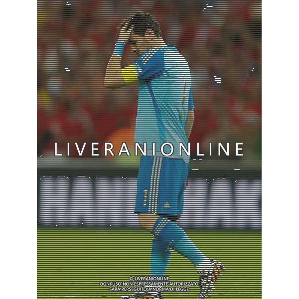 (140618) -- RIO DE JANEIRO, June 18, 2014 () -- Spain\'s goalkeeper Iker Casillas is seen during a Group B match between Spain and Chile of 2014 FIFA World Cup at the Estadio do Maracana Stadium in Rio de Janeiro, Brazil, June 18, 2014. Chile won 2-0 over Spain on Wednesday.(/Wang Lili)(pcy) ©photoshot/Agenzia Aldo Liverani sas - ITALY ONLY - EDITORIAL USE ONLY