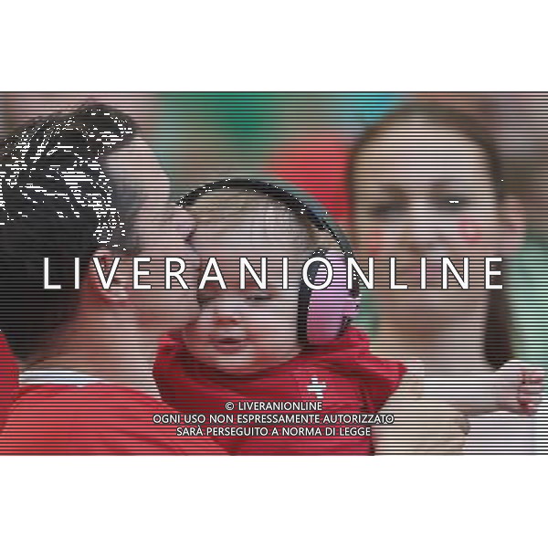 (140620) -- SALVADOR, June 20, 2014 () -- Switzerland\'s fans pose before a Group E match between Switzerland and France of 2014 FIFA World Cup at the Arena Fonte Nova Stadium in Salvador, Brazil, on June 20, 2014.(/Cao Can)(rh) AG ALDO LIVERANI SAS ONLY ITALY