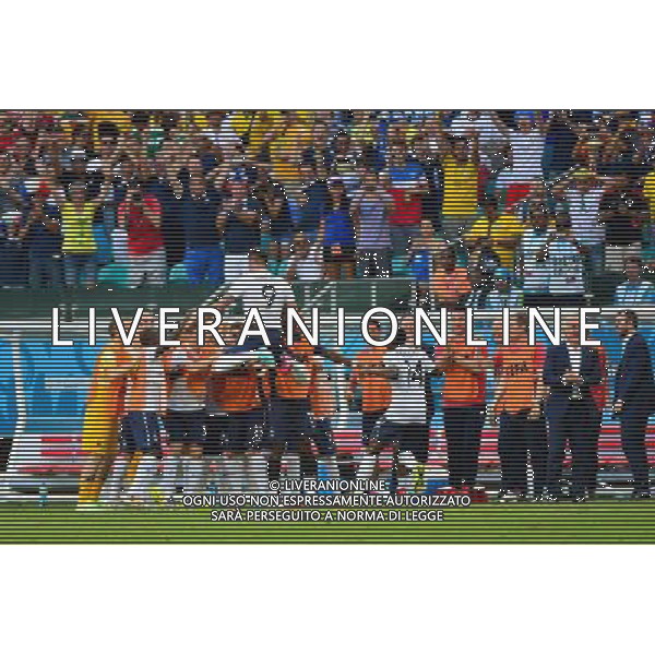 Joie France - Olivier GIROUD - 20.06.2014 - Suisse / France - Coupe du Monde 2014 - Photo : Dave Winter / Icon Sport /AGENZIA ALDO LIVERANI SAS - ITALY ONLY - Svizzera Vs Francia partita del Gruppo E Coppa del Mondo FIFA 2014 presso l\'Arena Stadio Fonte Nova di Salvador, in Brasile, il 20 giugno 2014