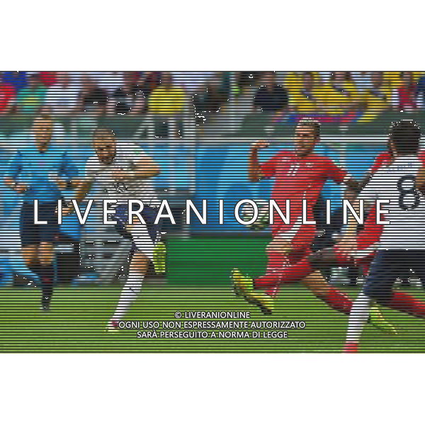 Karim BENZEMA - 20.06.2014 - Suisse / France - Coupe du Monde 2014 - Photo : Dave Winter / Icon Sport /AGENZIA ALDO LIVERANI SAS - ITALY ONLY - Svizzera Vs Francia partita del Gruppo E Coppa del Mondo FIFA 2014 presso l\'Arena Stadio Fonte Nova di Salvador, in Brasile, il 20 giugno 2014