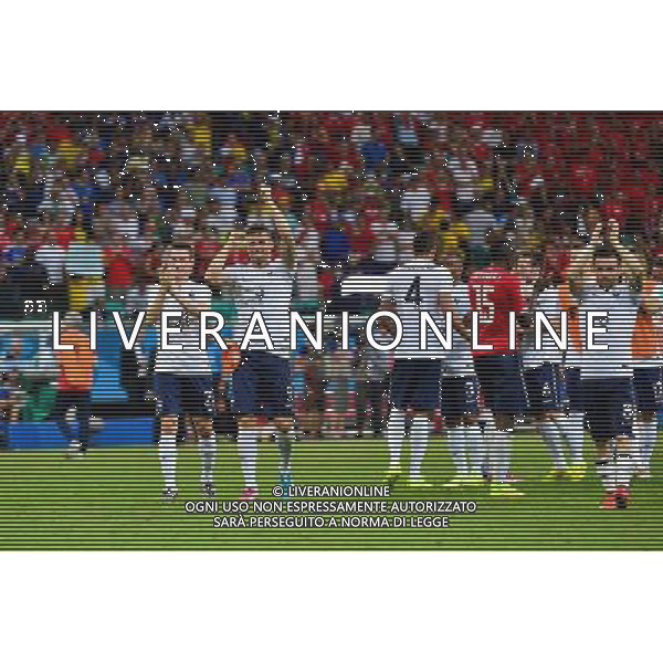 Joie France - Laurent KOSCIELNY / Olivier GIROUD - 20.06.2014 - Suisse / France - Coupe du Monde 2014 - Photo : Dave Winter / Icon Sport /AGENZIA ALDO LIVERANI SAS - ITALY ONLY - Svizzera Vs Francia partita del Gruppo E Coppa del Mondo FIFA 2014 presso l\'Arena Stadio Fonte Nova di Salvador, in Brasile, il 20 giugno 2014