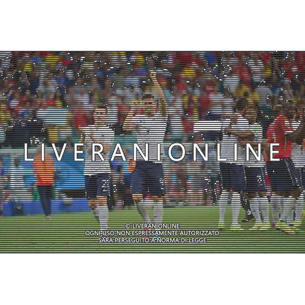 Joie France - Laurent KOSCIELNY / Olivier GIROUD - 20.06.2014 - Suisse / France - Coupe du Monde 2014 - Photo : Dave Winter / Icon Sport /AGENZIA ALDO LIVERANI SAS - ITALY ONLY - Svizzera Vs Francia partita del Gruppo E Coppa del Mondo FIFA 2014 presso l\'Arena Stadio Fonte Nova di Salvador, in Brasile, il 20 giugno 2014