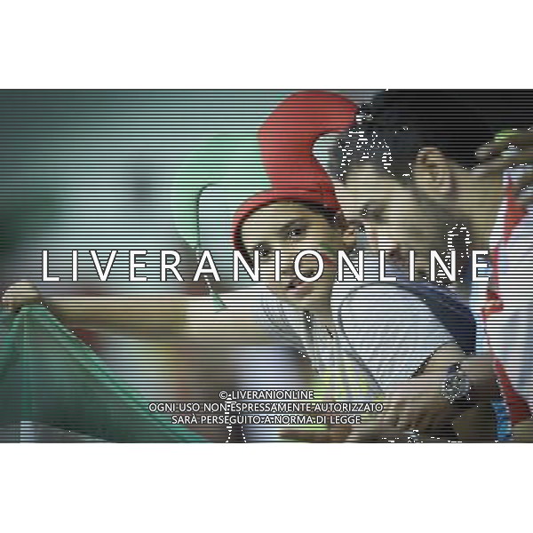(140621) -- TEHRAN, Jun. 21, 2014 () -- Fans cheer during a match between Iran and Italy at FIVB Men\'s Volleyball World League 2014 at Azadi Stadium in Tehran, Iran, on June 20, 2014. Iran won 3-0. (/Ahmad Halabisaz) AG ALDO LIVERANI SAS ONLY ITALY