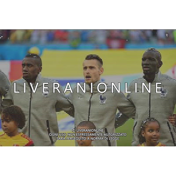 Blaise MATUIDI / Mathieu DEBUCHY / Mamadou SAKHO - 20.06.2014 - Suisse / France - Coupe du Monde 2014 -Salvador Photo : Dave Winter / Icon Sport