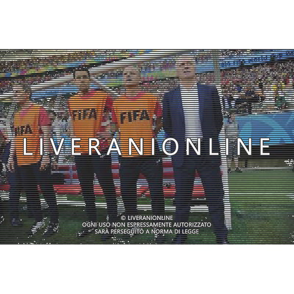 Didier DESCHAMPS / Guy STEPHAN / Franck RAVIOT / Eric BEDOUET - 20.06.2014 - Suisse / France - Coupe du Monde 2014 -Salvador Photo : Dave Winter / Icon Sport